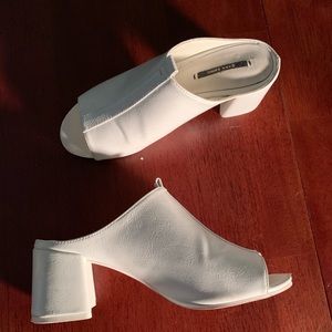 Zara White Mules